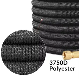 Tuyau d’arrosage Flexi avec accessoires complets et support / Noir