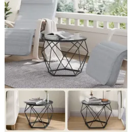 Set de 2 tables basses ORION LUX / Noir mat