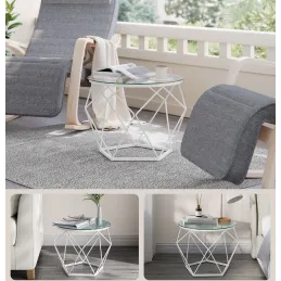 Ensemble de 2 tables basses ORION LUX / blanc mat
