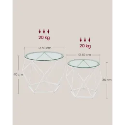 Ensemble de 2 tables basses ORION LUX / blanc mat