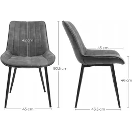 Set de 2 chaises LUCCIA / Anthracite