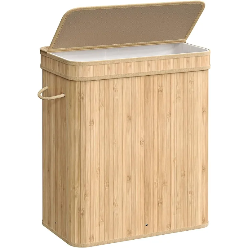 Panier à linge GLAMUR 100 L / Bois naturel