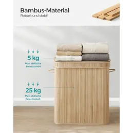 Panier à linge GLAMUR 100 L / Bois naturel