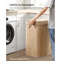Panier à linge GLAMUR 100 L / Bois naturel