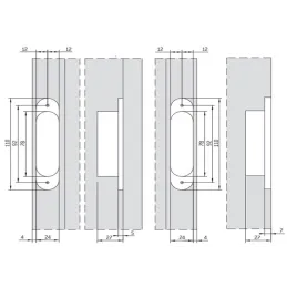Charnière invisible pour porte sans recouvrement ANSELMI 140 3D / Chrome mat