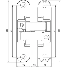 Charnière invisible pour portes à recouvrement affleurant ANSELMI 140 3D / Blanc mat