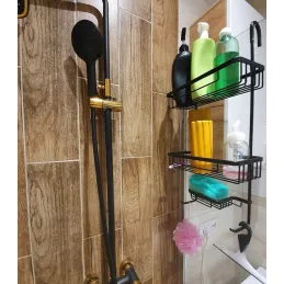Étagère suspendue pour cabine de douche LOND / Noir mat