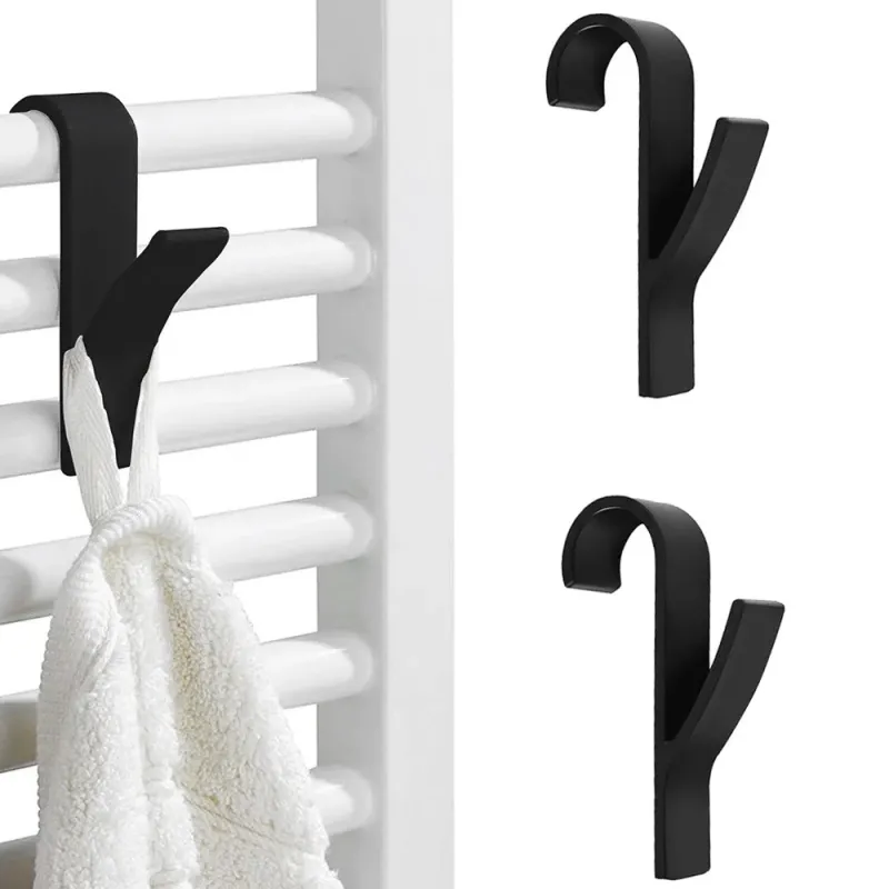 Lot de 2 crochets pour radiateur ALAGO / Noir mat