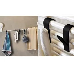 Lot de 2 crochets pour radiateur ALAGO / Noir mat