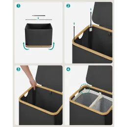 Panier à linge SOFT 130L / Noir