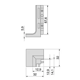 Angle extérieur en aluminium pour profil GOLA - L / Noir mat