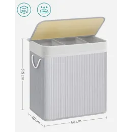 Panier à linge GLAMUR 150L / Gris