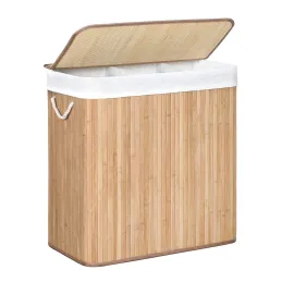 Panier à linge GLAMUR 150 L / Bois naturel