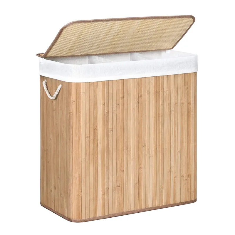 Panier à linge GLAMUR 150 L / Bois naturel