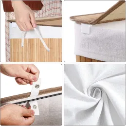 Panier à linge GLAMUR 150 L / Bois naturel