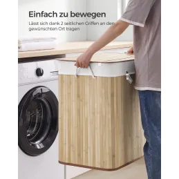 Panier à linge GLAMUR 150 L / Bois naturel