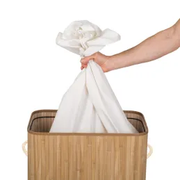 Panier à linge GLAMUR 150 L / Bois naturel