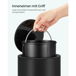 Poubelle RANDON à pédale 3L / Noir mat