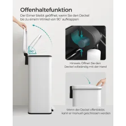 Poubelle FLEXO à pédale 40 L / Blanc mat
