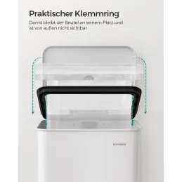 Poubelle FLEXO à pédale 40 L / Blanc mat