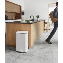 Poubelle FLEXO à pédale 40 L / Blanc mat