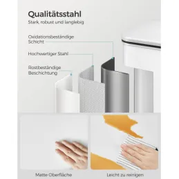 Poubelle FLEXO à pédale 40 L / Blanc mat