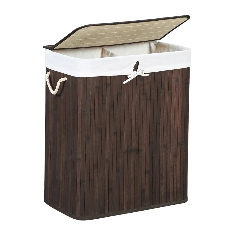 Panier à linge GLAMUR 100L / Bois foncé