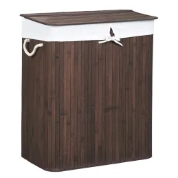 Panier à linge GLAMUR 100L / Bois foncé
