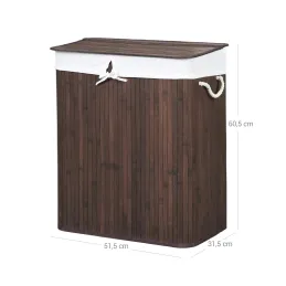 Panier à linge GLAMUR 100L / Bois foncé