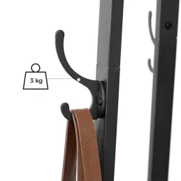 Portemanteau sur pied COAT / Noir mat – bois foncé