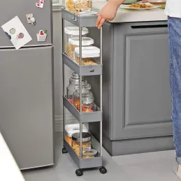 Desserte de rangement à roulettes AMADEO / Gris - chrome brillant