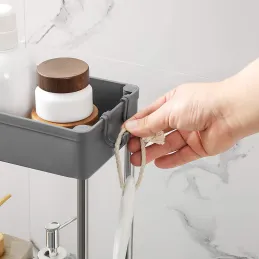 Desserte de rangement à roulettes AMADEO / Gris - chrome brillant
