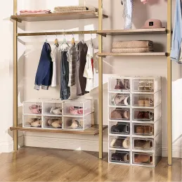 Lot de 8 boîtes de rangement pour chaussures AXION / Transparentes
