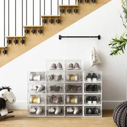 Lot de 8 boîtes de rangement pour chaussures AXION / Transparentes