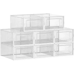 Lot de 8 boîtes de rangement pour chaussures AXION / Transparentes