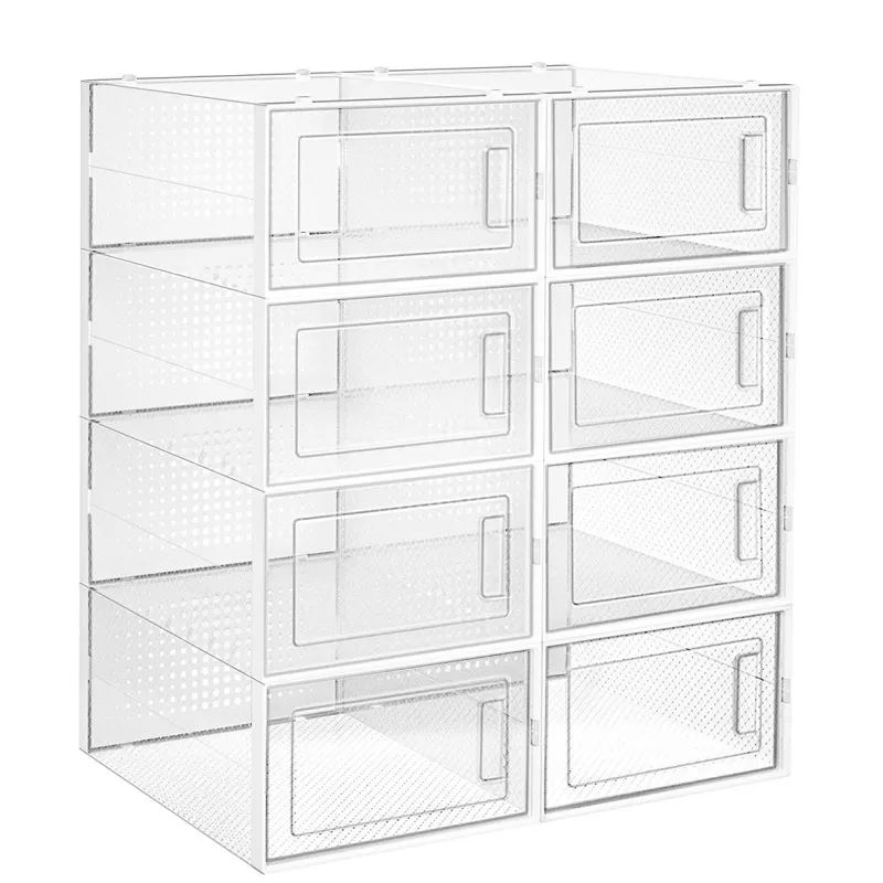 Lot de 8 boîtes de rangement pour chaussures AXION / Transparentes