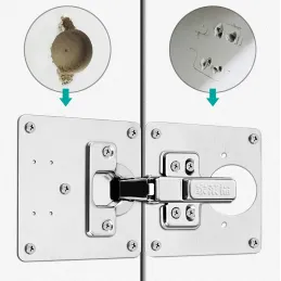 Kit de réparation pour la fixation des charnières / 4 plaques