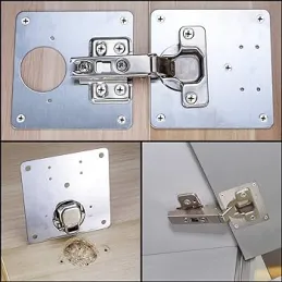 Kit de réparation pour la fixation des charnières / 4 plaques