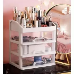 Organiseur à cosmétiques CLEAR / Transparent – blanc