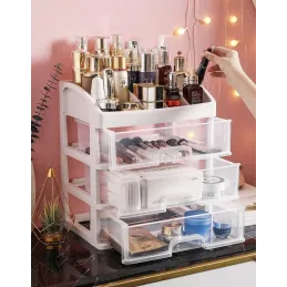 Organiseur à cosmétiques CLEAR / Transparent – blanc