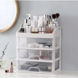 Organiseur à cosmétiques CLEAR / Transparent – blanc