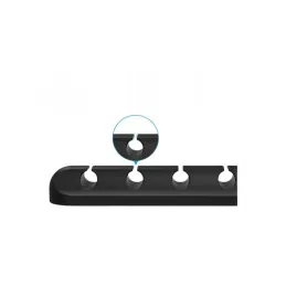 Support autocollant à 5 rangées pour câbles / Noir mat