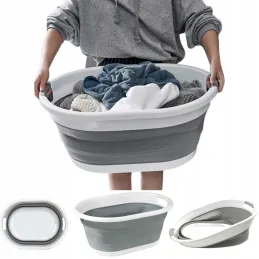 Panier à linge en silicone LONNA 24 L / Blanc