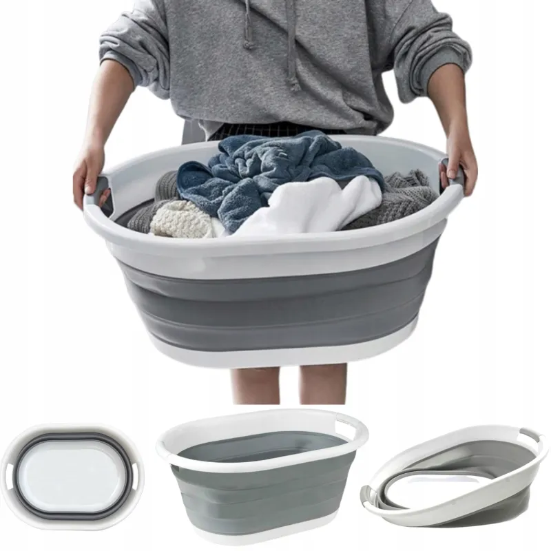 Panier à linge en silicone LONNA 24 L / Blanc