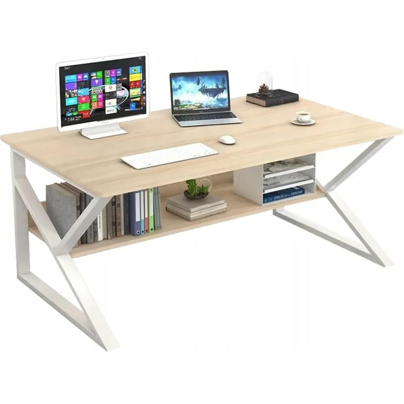 Bureau avec étagère SAGRA 1000 x 600 / Blanc
