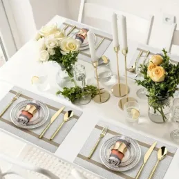 Set de table GENIA 300 x 450 mm / Gris-doré
