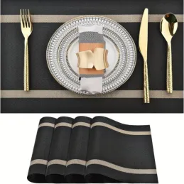 Set de table GENIA 300 x 450 mm / Noir et or