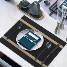 Set de table GENIA 300 x 450 mm / Noir et or