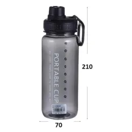 Gourde de sport FITTNESS 600 ml / Noir fumé