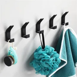 Set de 5 patères autocollantes LULO / Noir mat